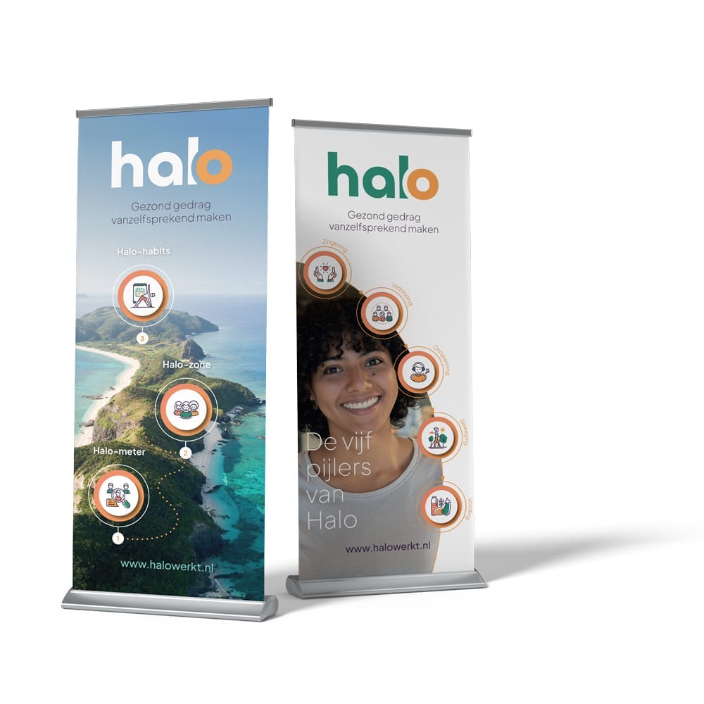 Halo roll-up banners banners